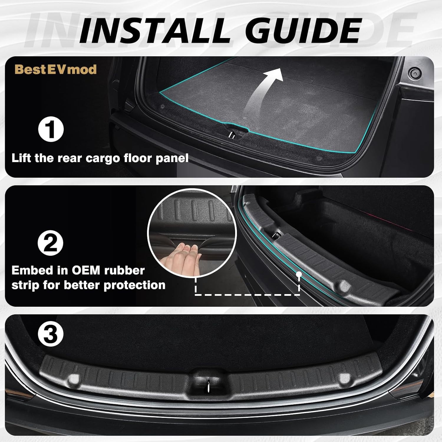 Rear Bumper Guard Protector for Tesla Model Y Juniper 2025 2026 Door Sill Cover