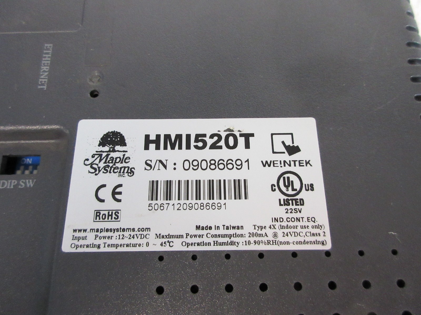 MAPLE SYSTEMS / EXTOL HMI520T USED TOUCH SCREEN OPERATOR PANEL HMI520T