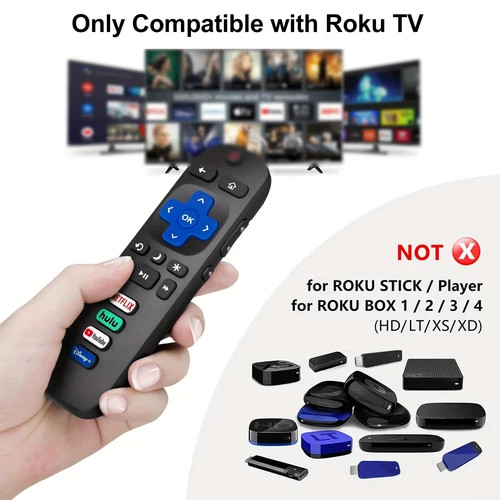 2-Pack New Replacement Remote For All Roku Smart TV TCL Hisense Onn Philips LG