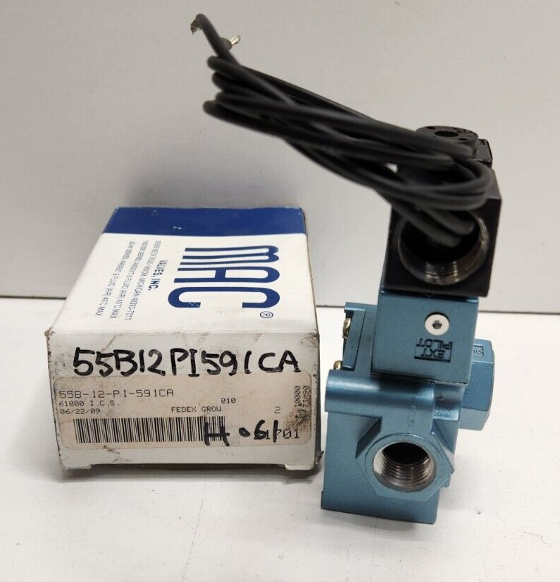 NEW OLD STOCK! MAC 24V SOLENOID VALVE 55B-12-PI-591CA