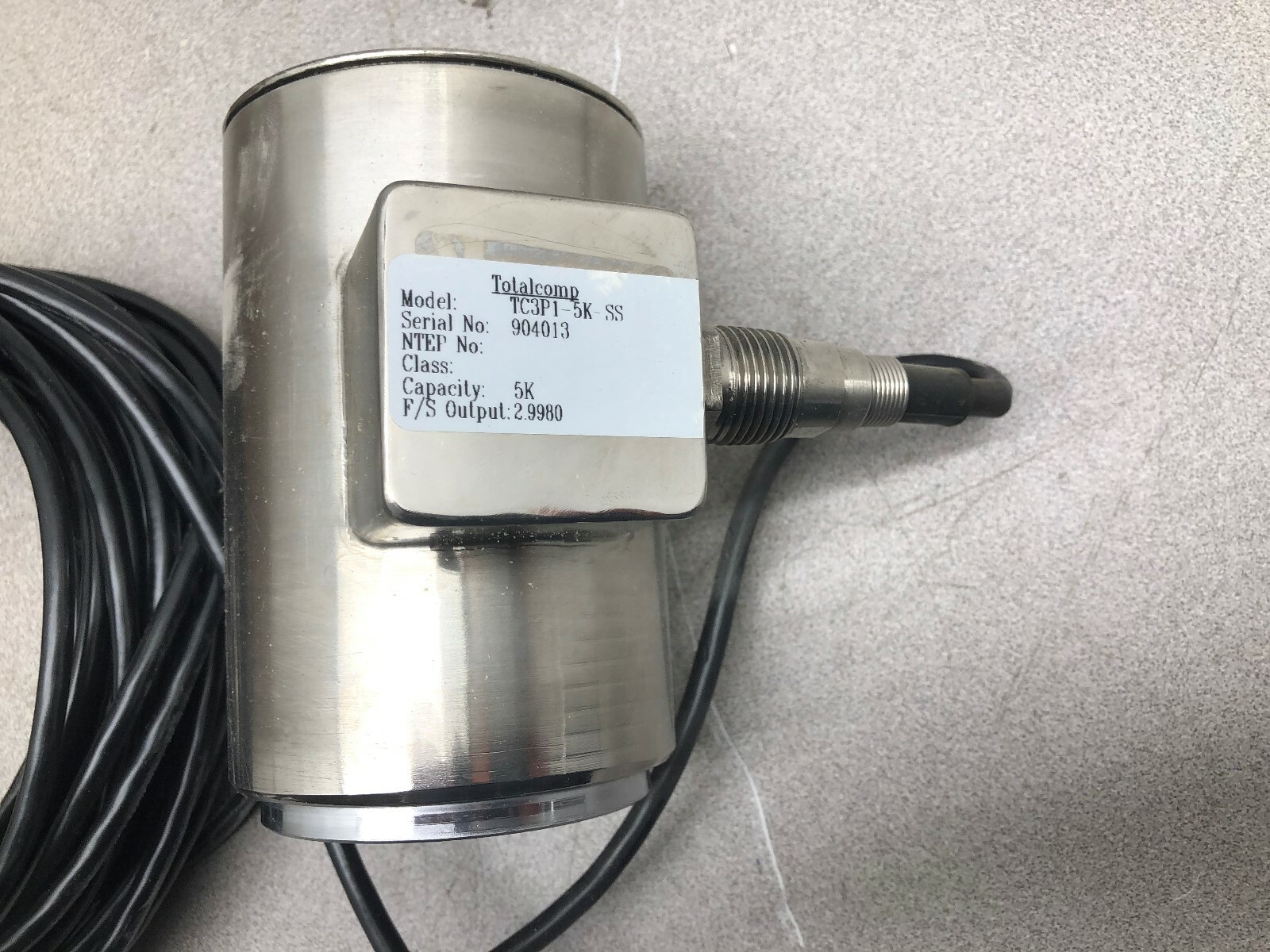 NEW IN BOX TOTALCOMP WEIGHT SENSOR TC3P1-5K-SS
