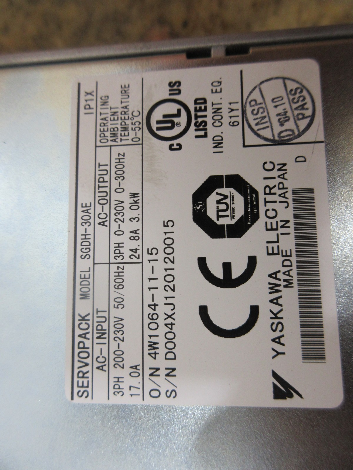 *SPECIAL PRICE* YASKAWA SERVO PACK DRIVE WARRANTY SGDH-30AE