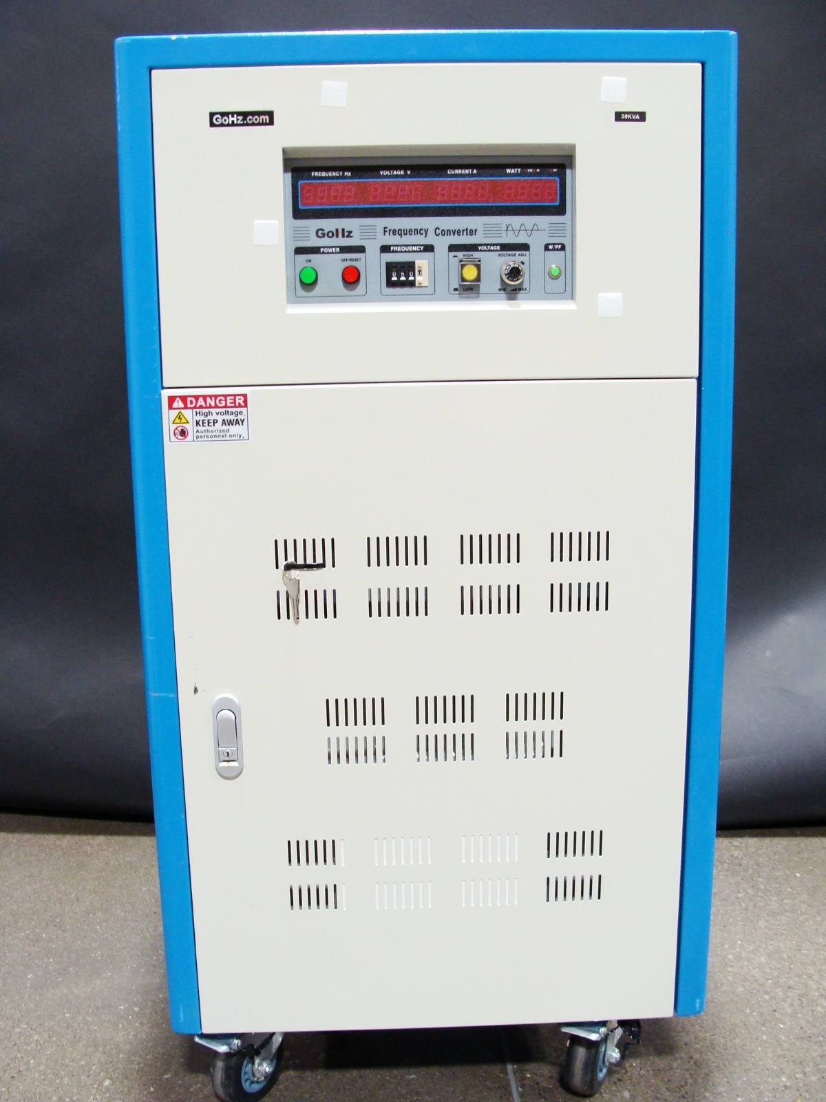 GoHz 30kVA Frequency Converter; 3Ph 220v 50/60hZ Input, 3ph 0-300V 40-120hZ Out