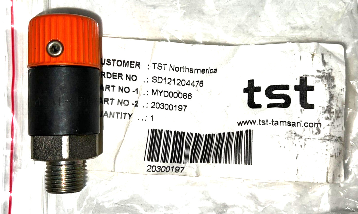 TST TAMSEN PNEUMATIC COUPLING 20300197 1/4″ THREAD 25 BAR PRESSURE