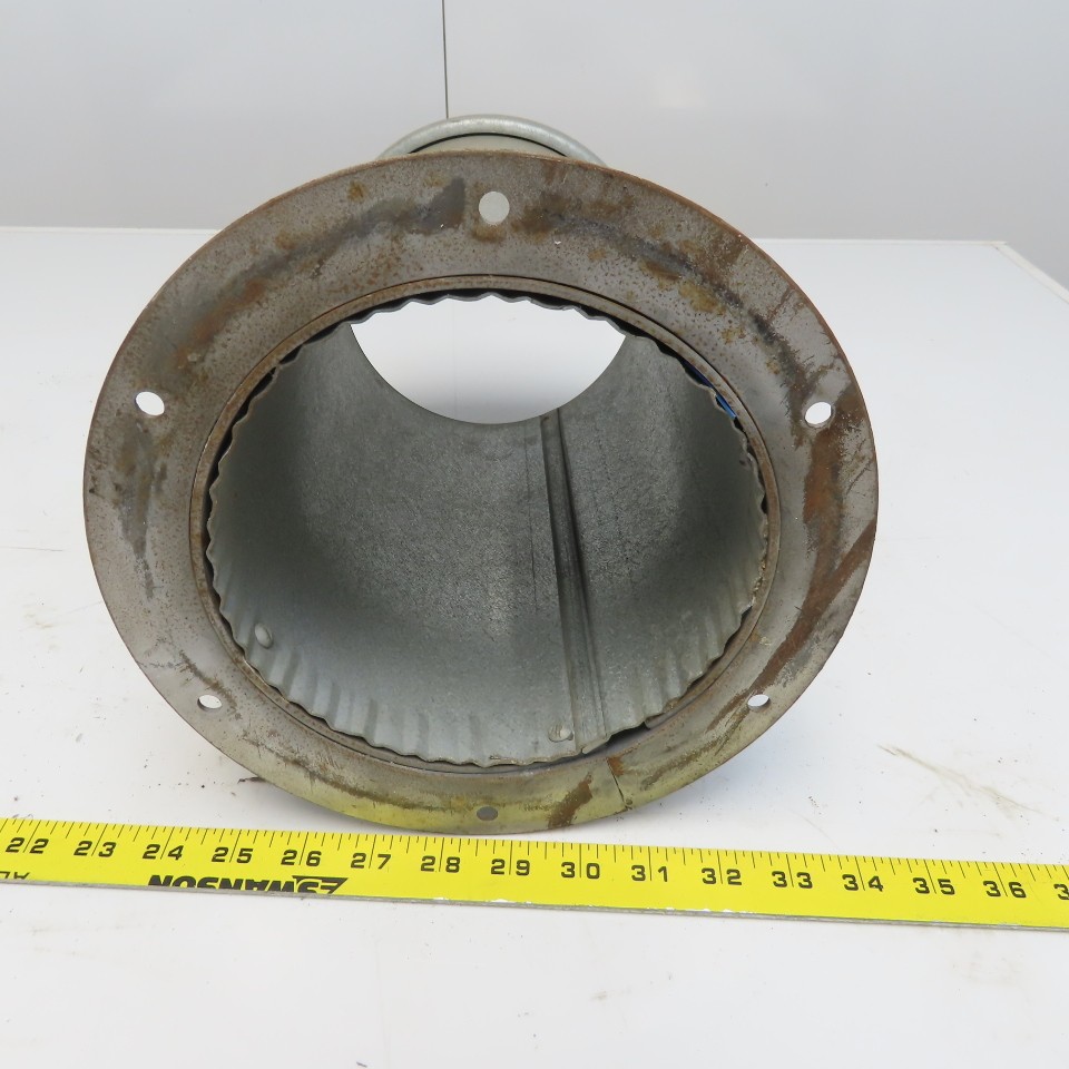 Quick-Clamp Rolled Edge Duct Nipple Flange 7″ Dia x 12″ Galvanized Steel W/Clamp