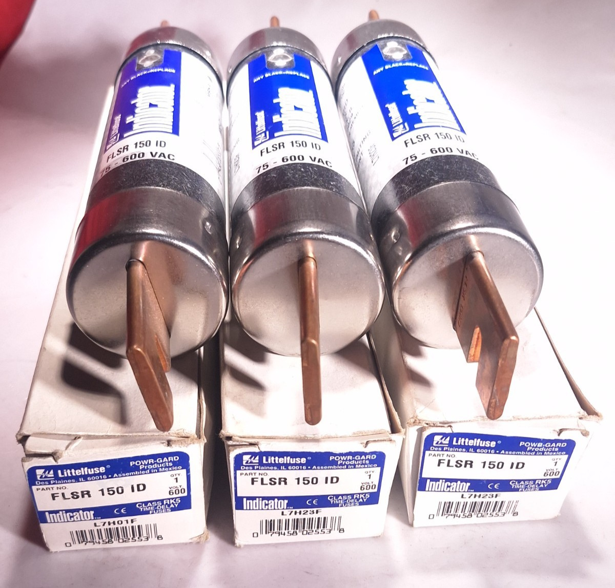 LITTELFUSE FLSR 150 ID DUAL ELEMENT TIME DELAY FUSE RK5 150A – LOT OF 3