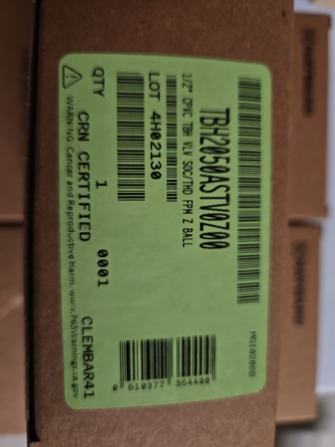 HAYWARD FLOW CONTROL TBH2050ASTV0Z00 Manual 2-Way Ball Valve,CPVC,w/z-ball