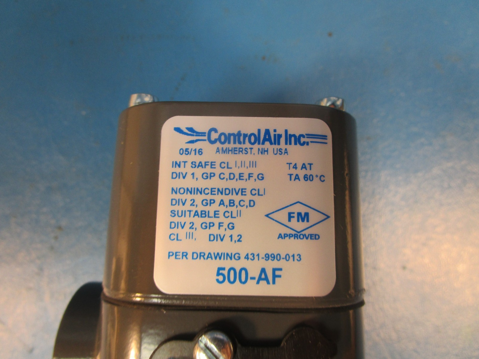 Control Air Inc. 500-AFW, TRANSDUCER, 4-20 mA, 1-17 PSI, ELECTRO-PNEUMATIC
