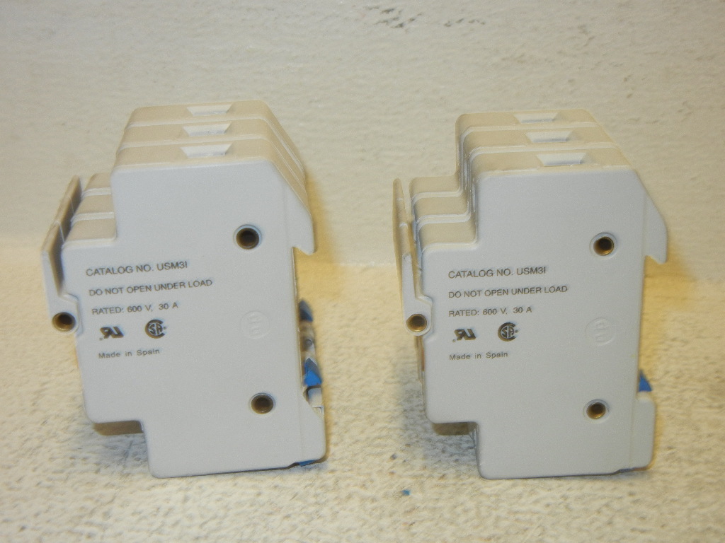 LOT OF 2 GOULD USM3I USED ULTRASAFE FUSE HOLDERS 30A 600V USM3I