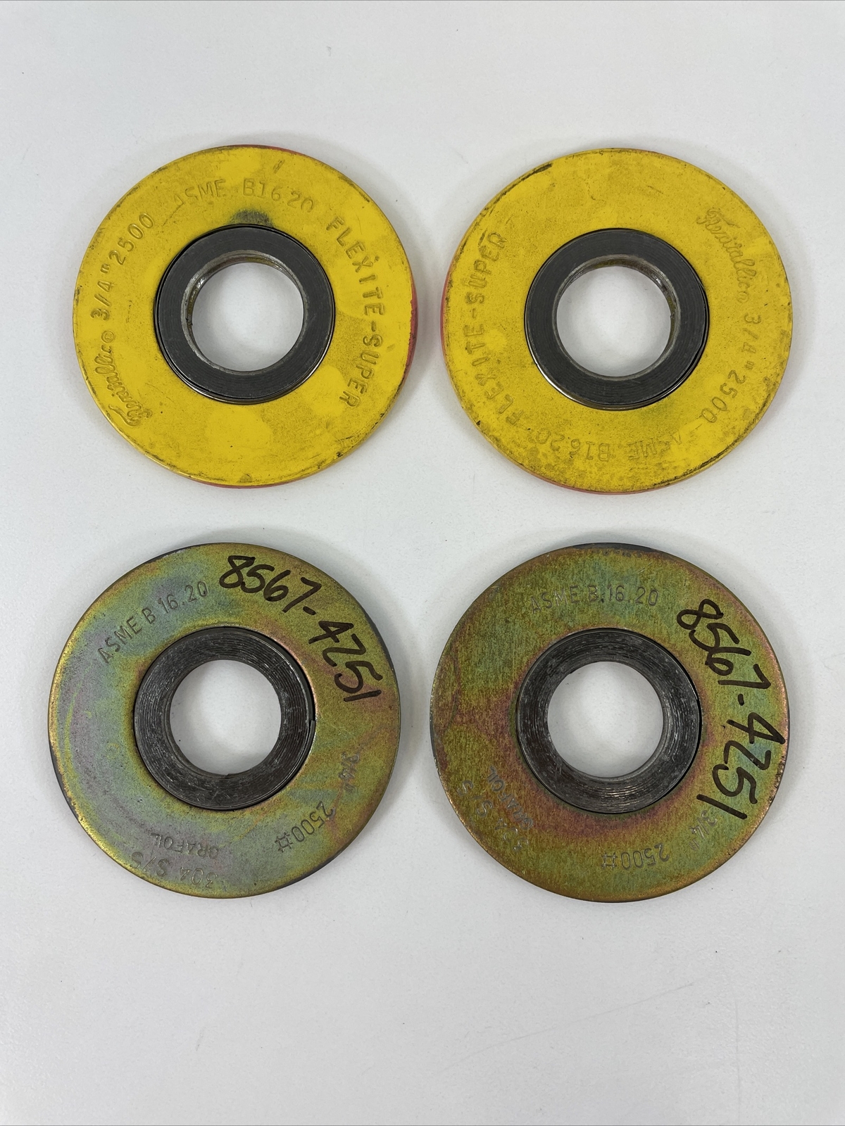 Lot of 4 – FLEXITALLIC/GRAFOIL 3/4″ 2500 SPIRAL WOUND GASKET ASME B 16.20