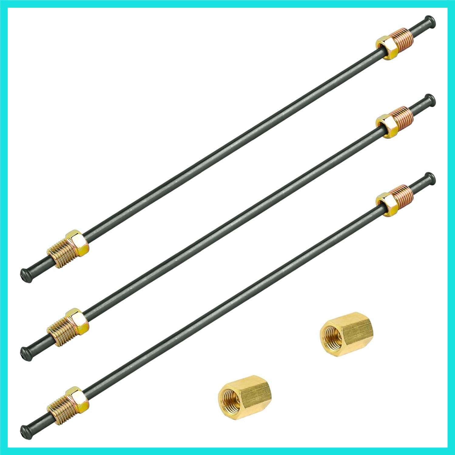 16″ PVF Coated Brake Line Kit – 3/16″ Flexible Tubing with Inverted Bubble Fl…