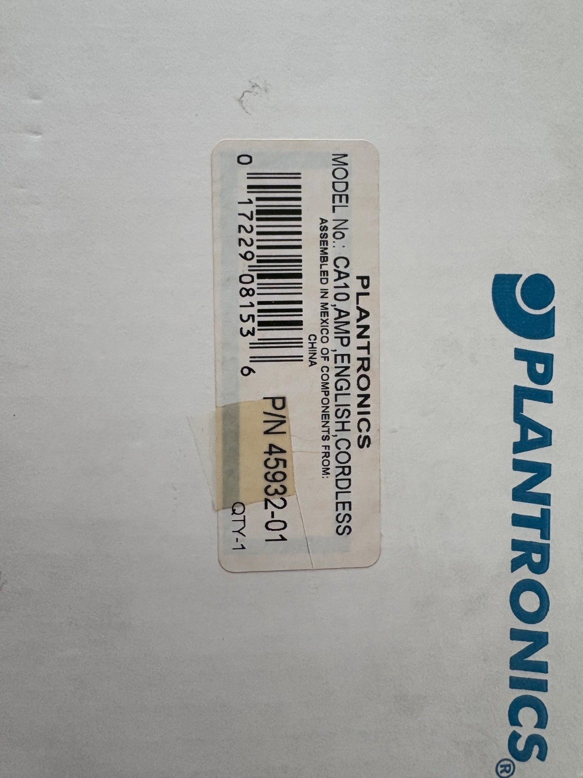 Plantronics | Model CA10 Wireless Headset Receiver