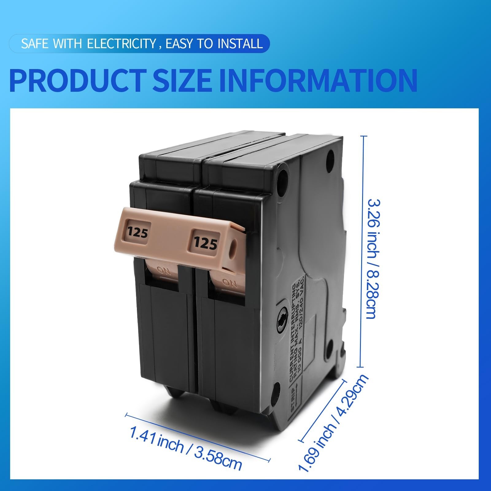 C2125 2-Pole 125-Amp Circuit Breaker, Type C3/4-In Plug-On Molded Case Circui…