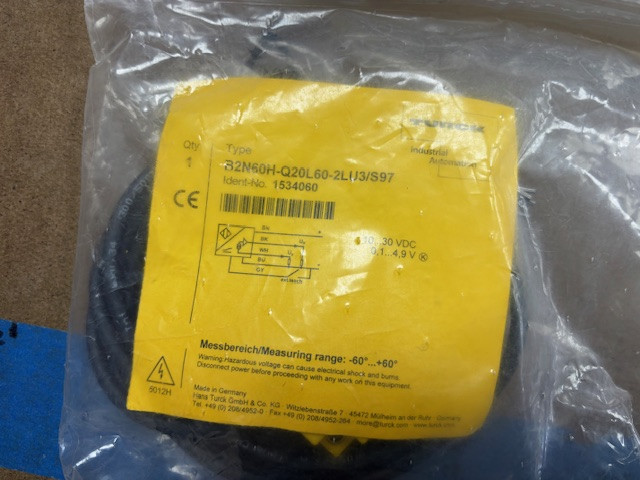 NEW TURCK B2N60H-Q20L60-2LU3 S97 INCLINOMETERS 1534060