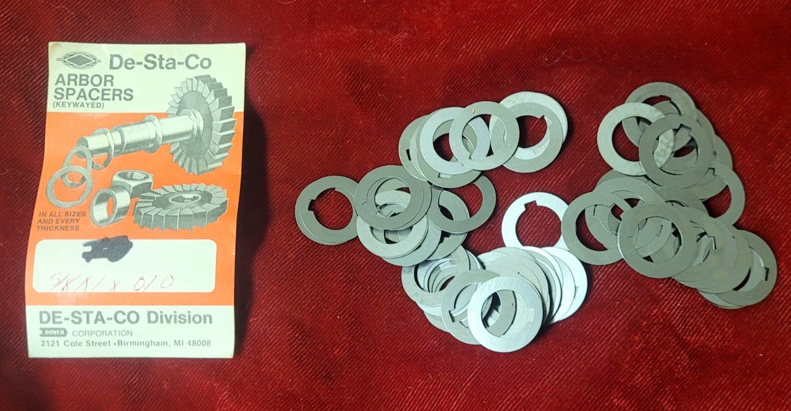 DESTACO 30247 Arbor Spacers 5/8″ x 1″ x .010 W/KEYWAY LOT OF 100 Shims