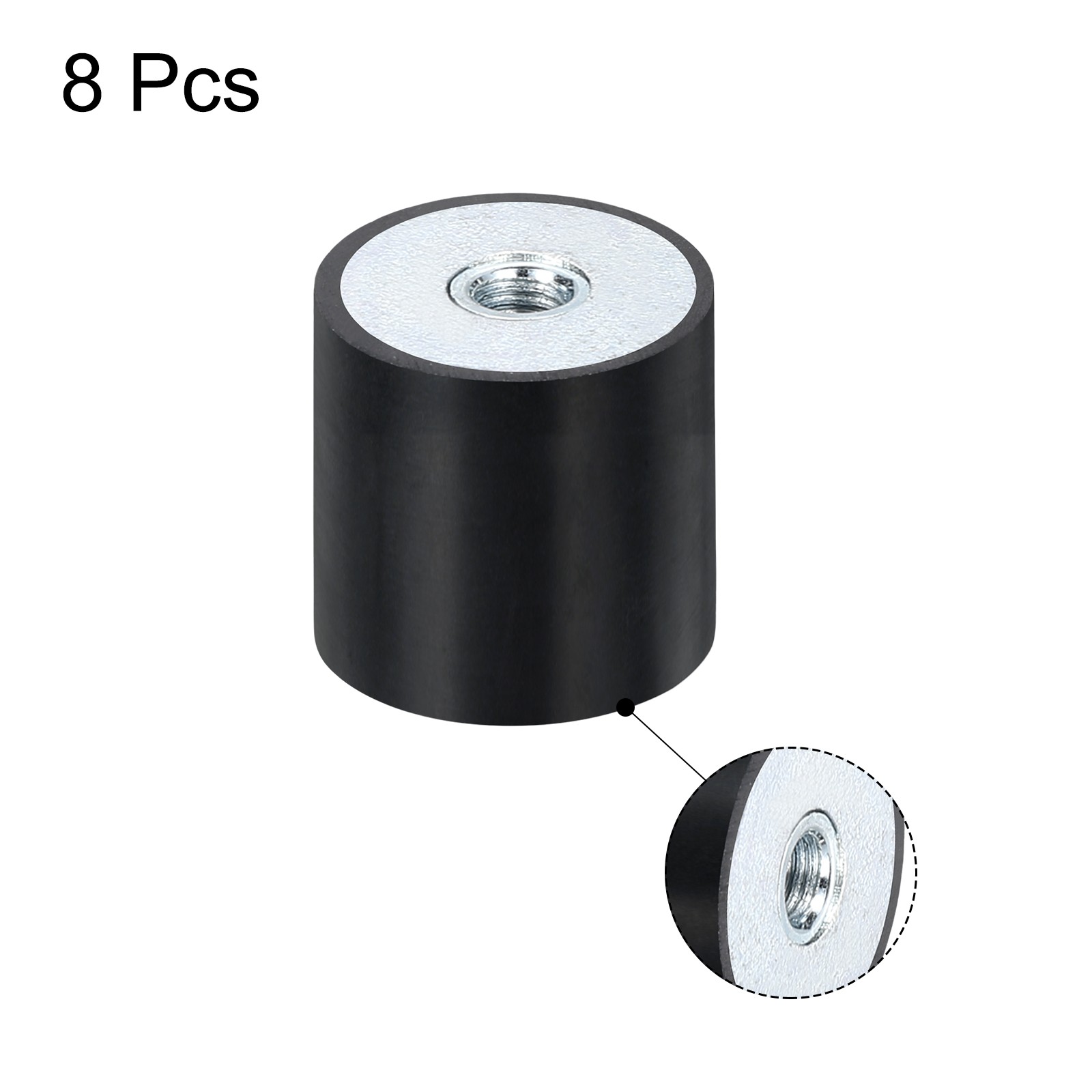 8Pcs 20 x 20mm M5 Thread Female Rubber Mounts, Silent Block Base Block