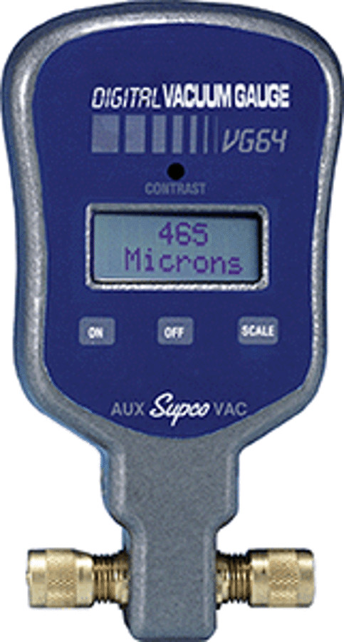 Supco VG64 Digital Vacuum Gauge, 0-19000 Micron, 1/4″ Male Flare Connection