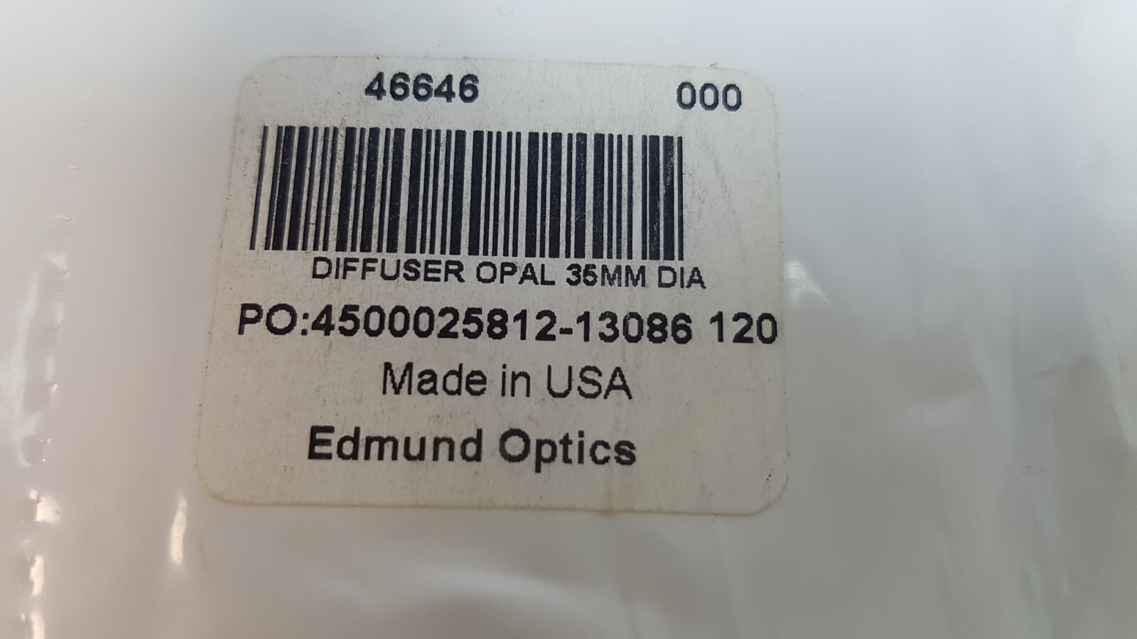 EDMUND OPTICS DIFFUSER OPAL 35MM DIA, 46646 (LOT OF 5)