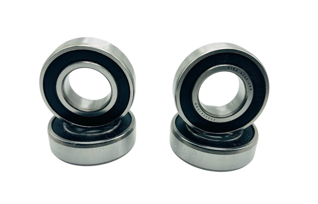 XiKe (4 Pack) 6205-2RS Double Sealed Deep Groove Ball Bearings, 25x52x15mm