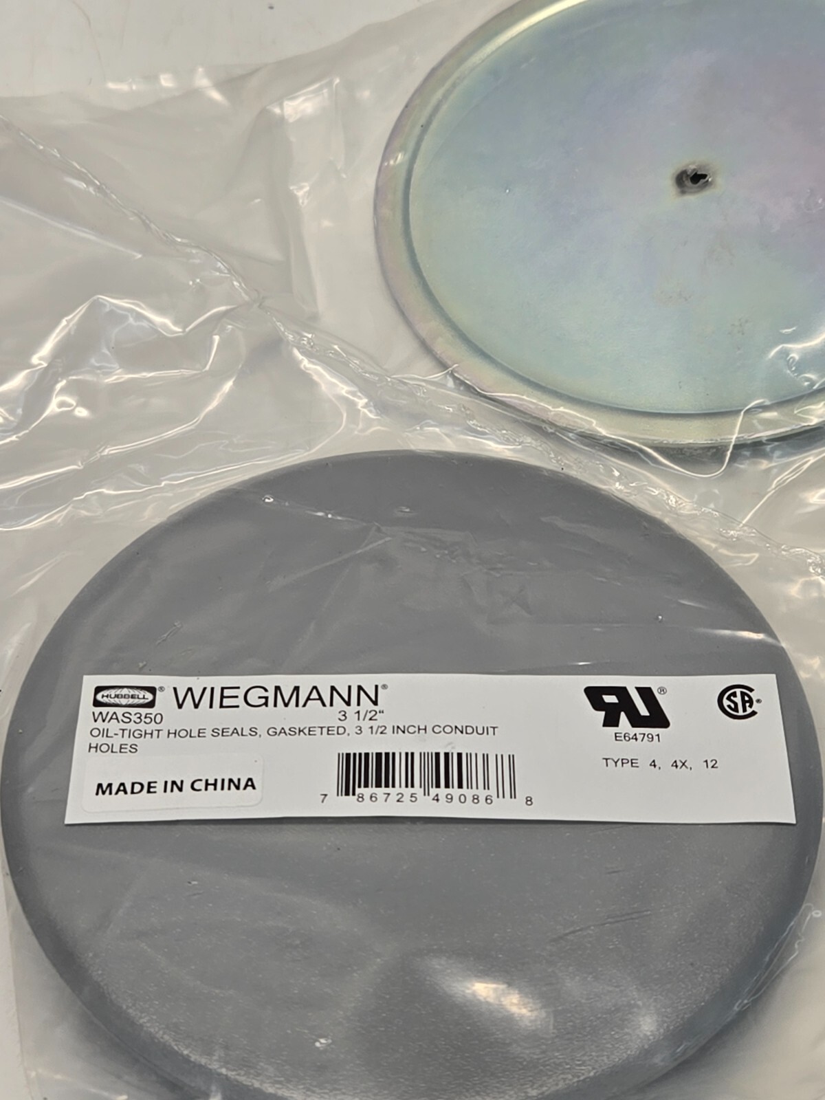 Wiegmann Was350 Hole Seal, 3.50 In Hole Dia.,Steel NEW IN PACKAGE d9