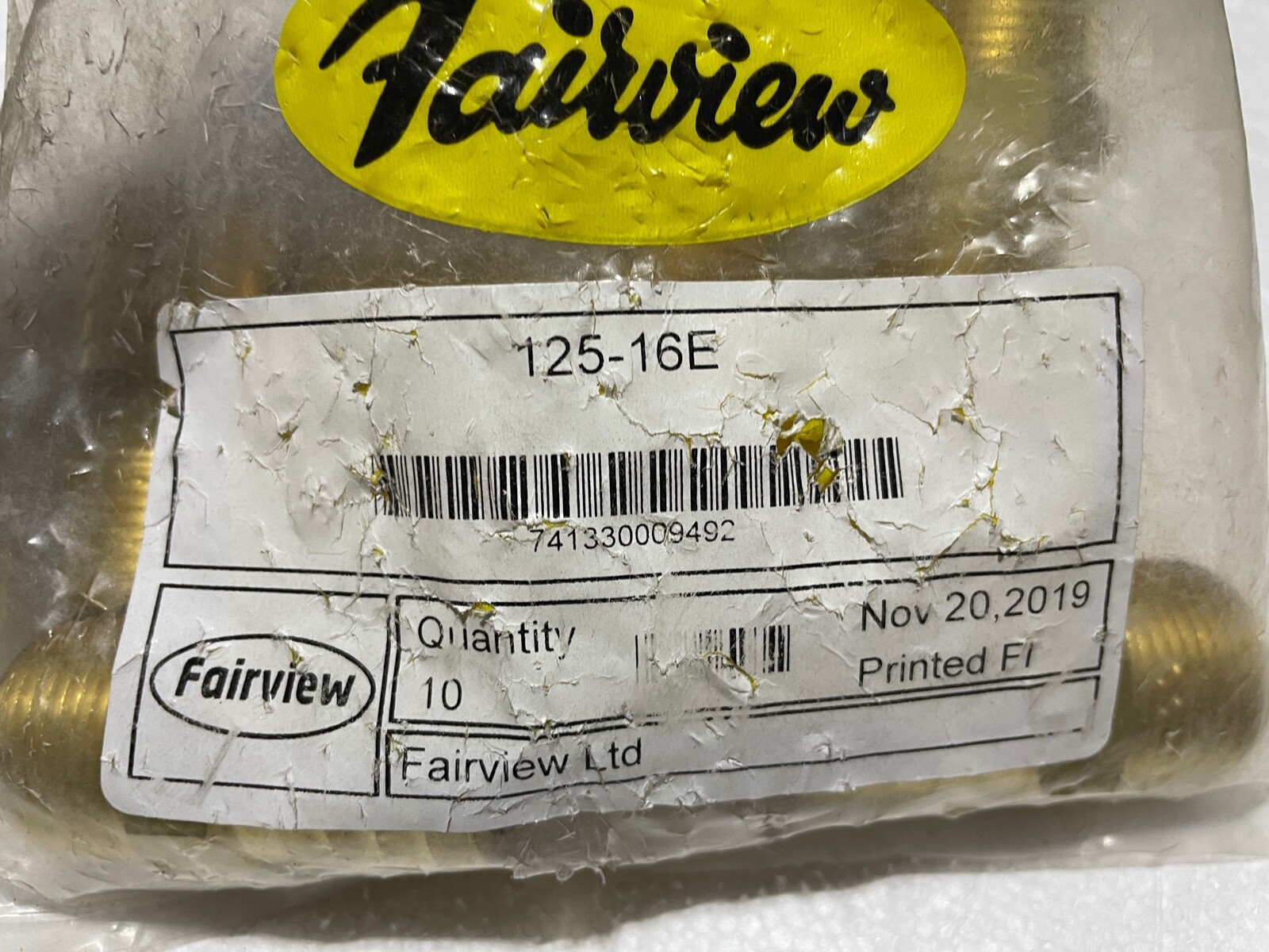 Fairview 125-16E Male Pipe Hose Barbs, 1″ ID x 3/4″ Pipe, Lot of 10