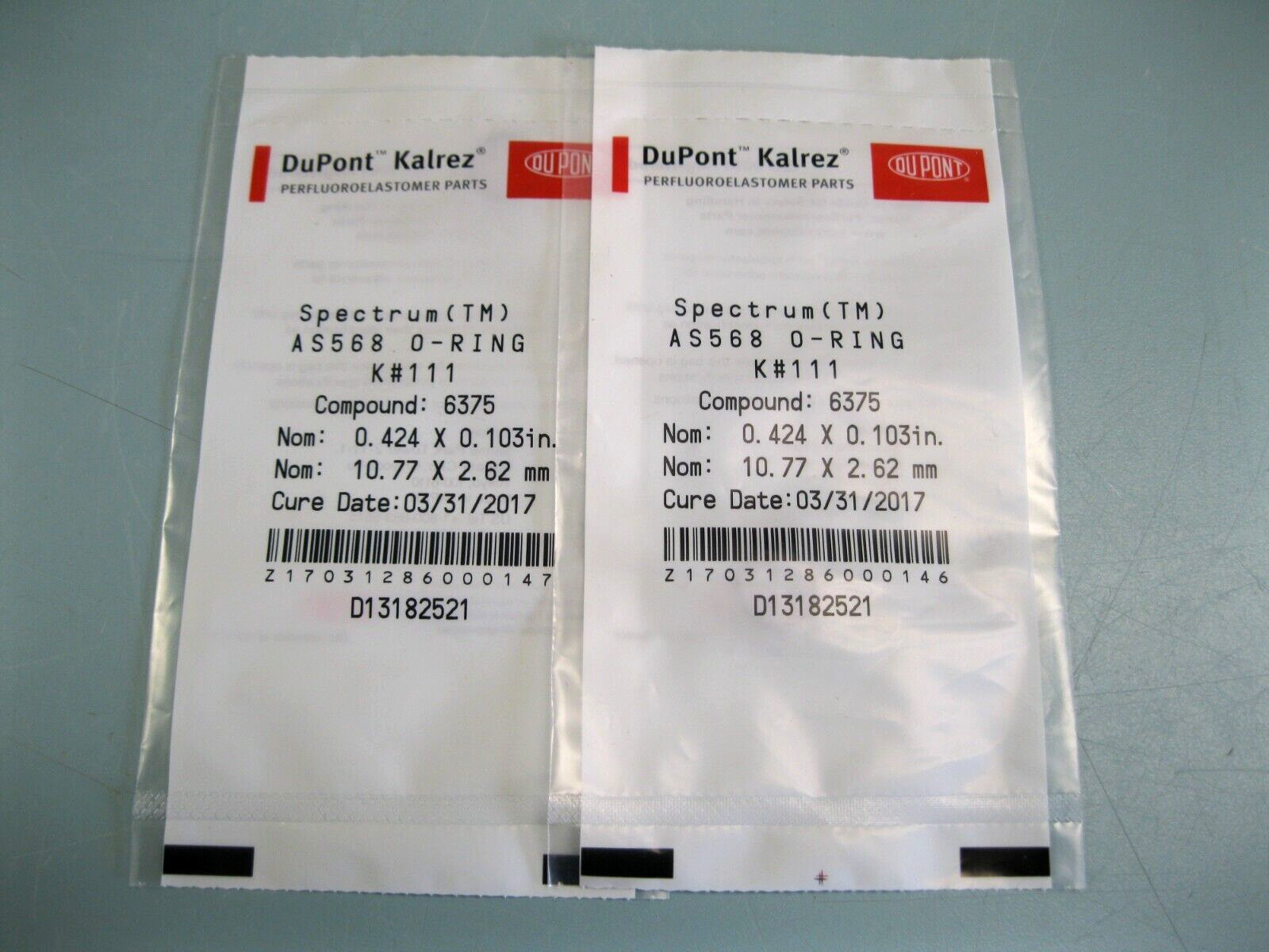 NEW Lot (2) Sealed DuPont Kalrez Spectrum K#111 Compound 6375 O-Ring L17