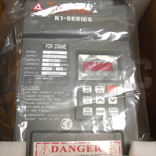 NEW DRIVECON CC415 T-VERTER K1-SERIES AC CRANE DRIVE