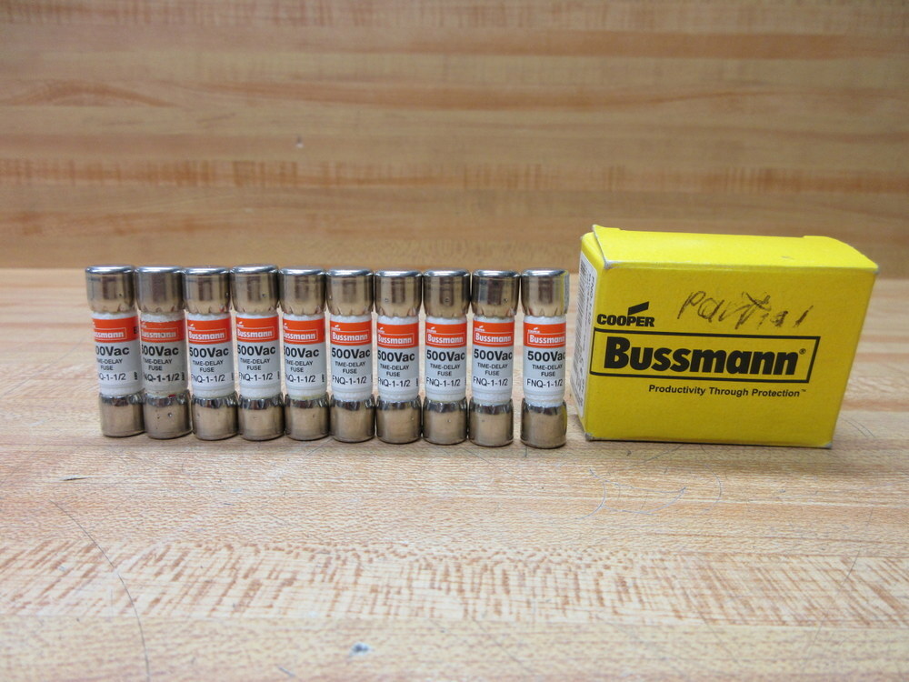 Buss FNQ-1-1/2 Bussmann Fuse Cross Ref 6F148 (Pack of 10)