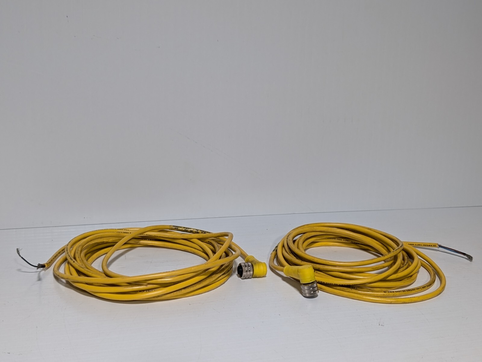 Lot of 2 Woodson 803001A09M050 Cordset 16.4′ L, M12(F) to Open Leads, 250VACVDC