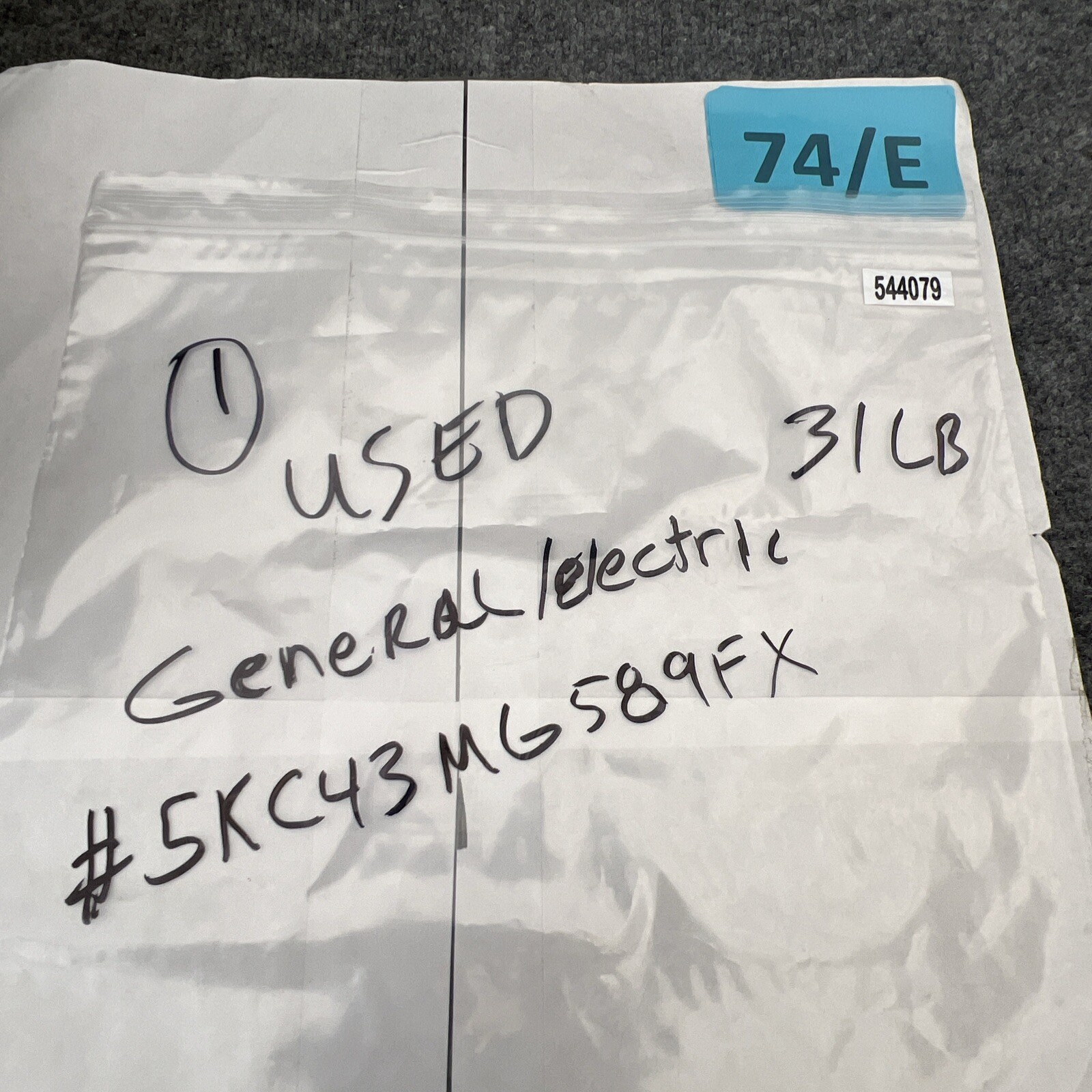 GE 5KC43MG389FX 1/2hp 1725rpm 115/208/230V 1 Pase AC Motor Used