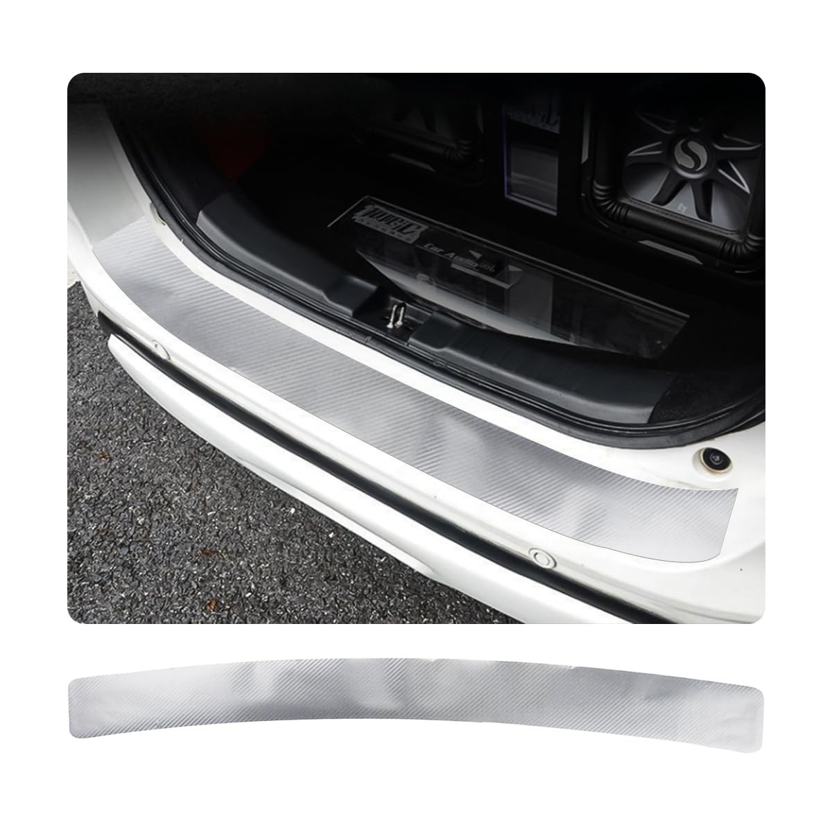 Car Rear Bumper Protector Guard, Anti-Scratch Carbon Fiber Trunk Door Sill Pr…