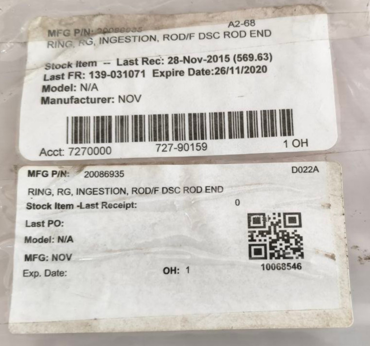 NOV 20086935 RING,RG,INGESTION ROD/F DSC ROD END *NEW* FAST SHIPPING