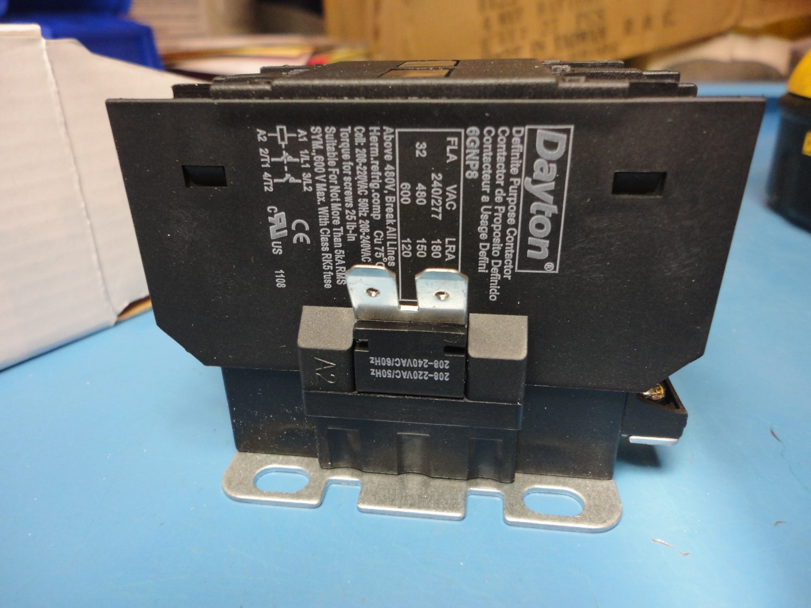 Free Ship, DAYTON 6GNP8 Definate Purpose Contactor, 32A, 2 Pole, 208/240VAC