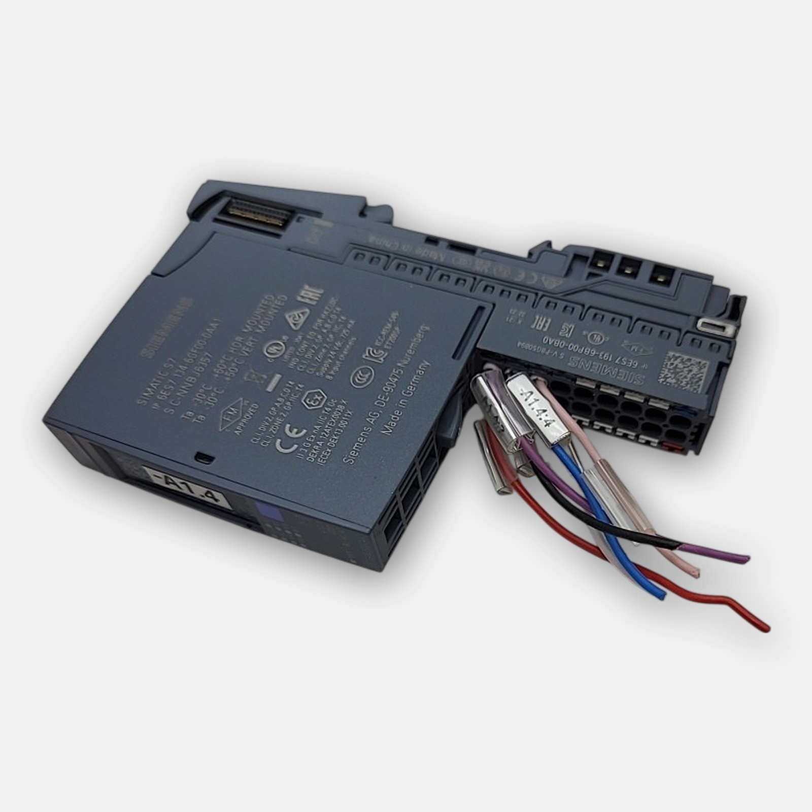 SIEMENS 6ES7 134-6GF00-0AA1 ANALOG INPUT MODULE W/ 6ES7 193-6BP00-0BA0 BASE UNIT