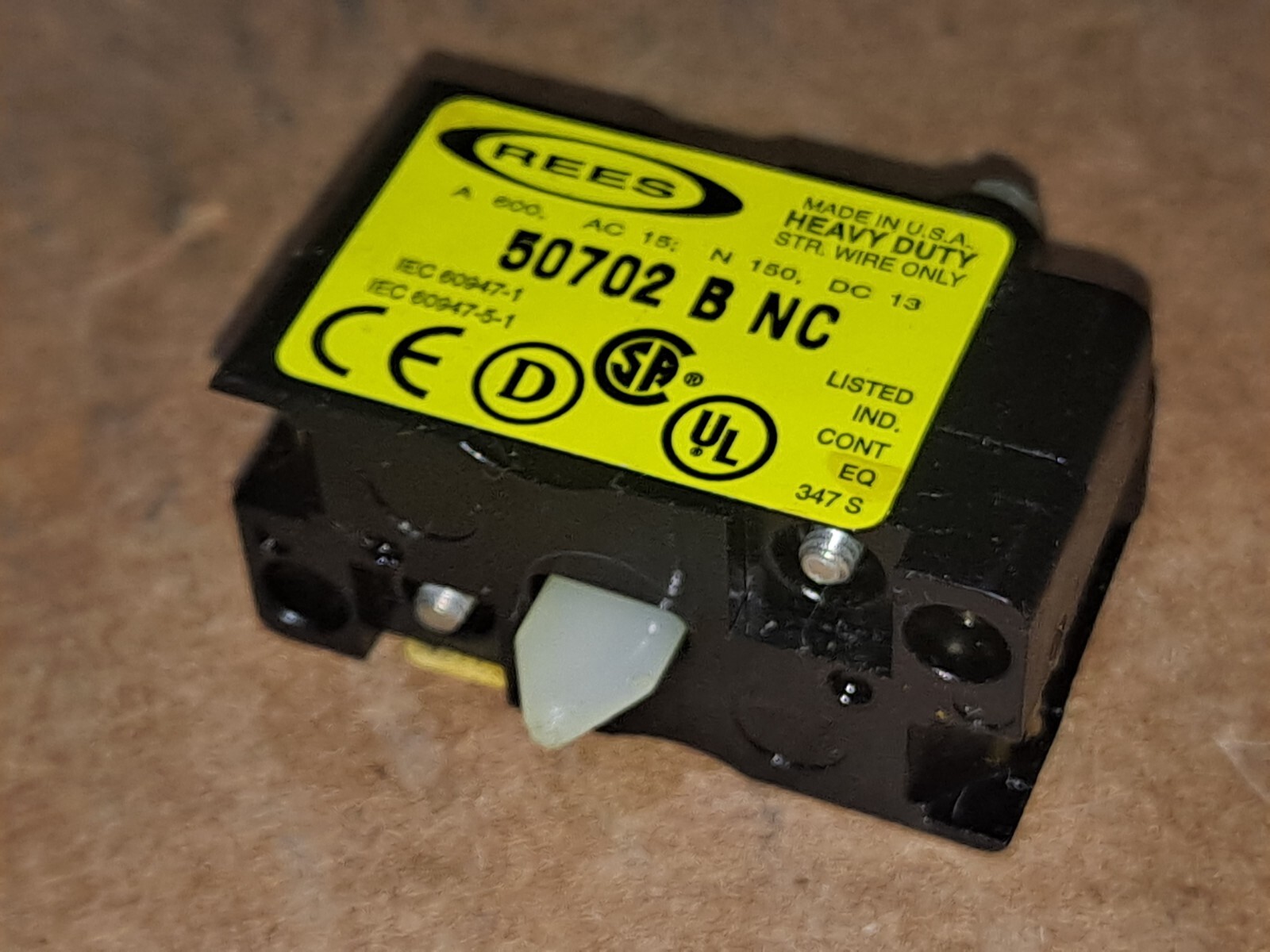 REES 50702 B NC Push Button Switch Contact Block 1NC Fast Shipping