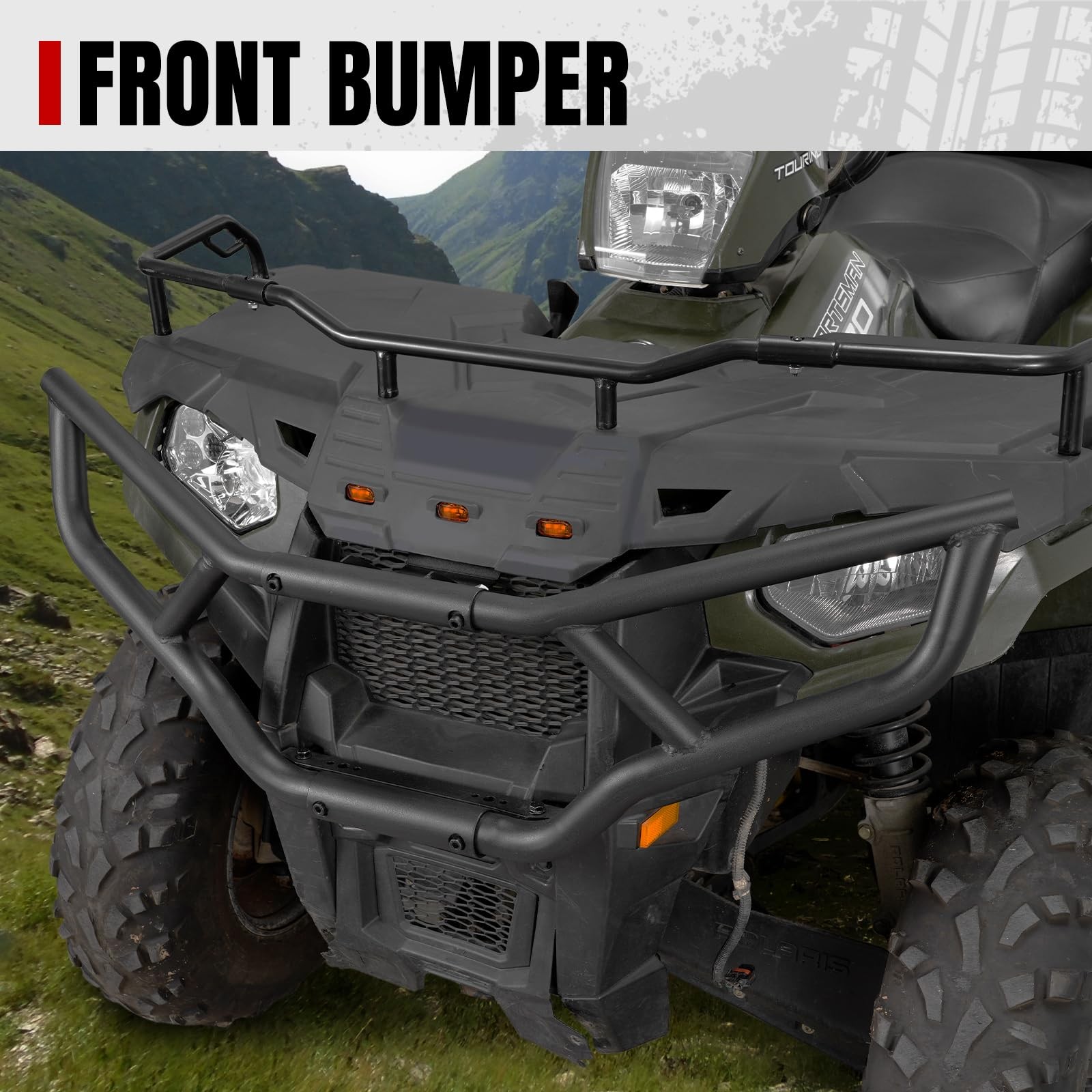 A & UTV PRO Full Set Brush Guard Front & Rear Bumper for 2014-2020 Polaris Sp…