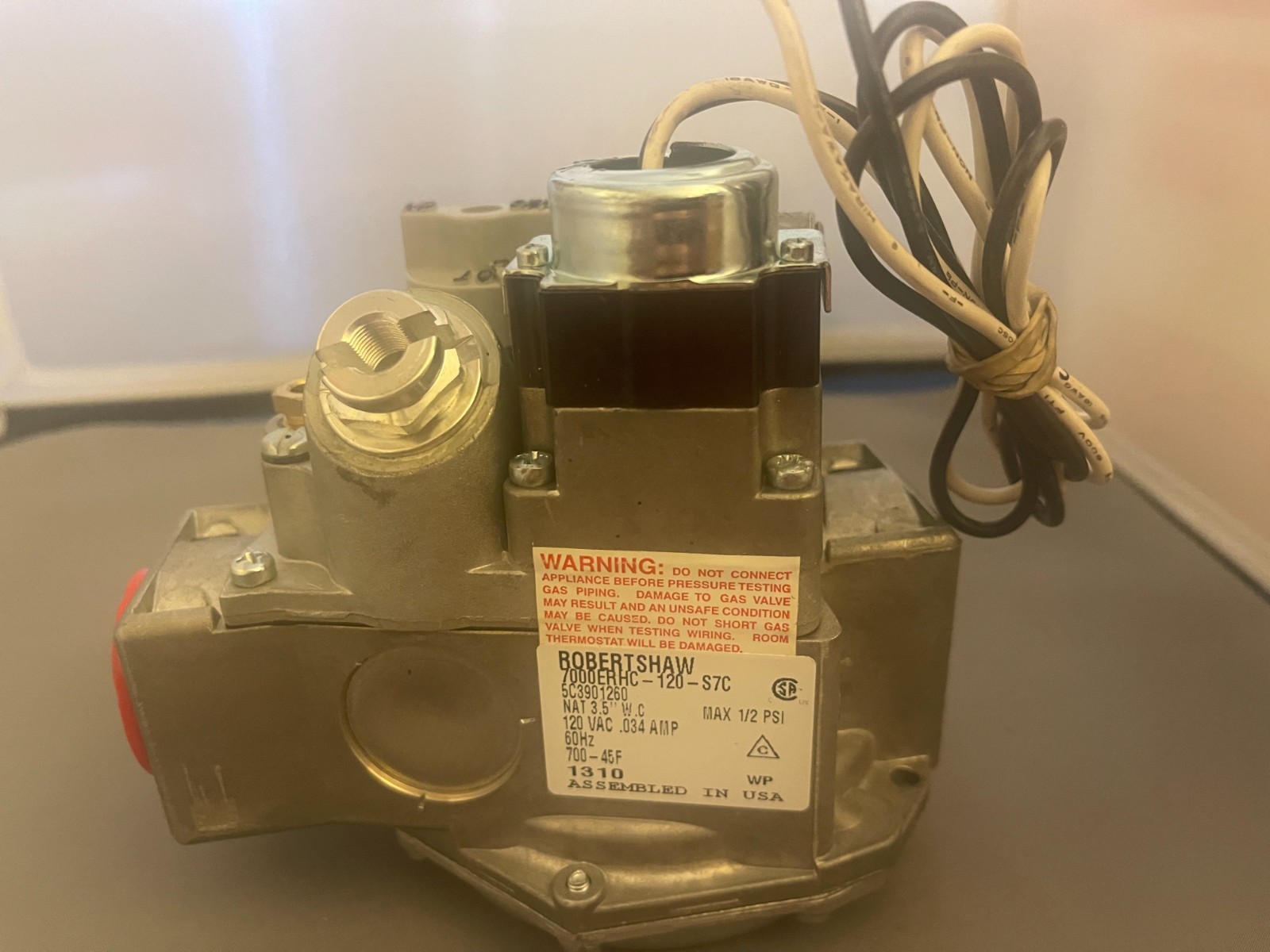 Robertshaw 700-456 120v 1 X 1 Standing Pilot Gas Valve 600000 BTU Slow Opening