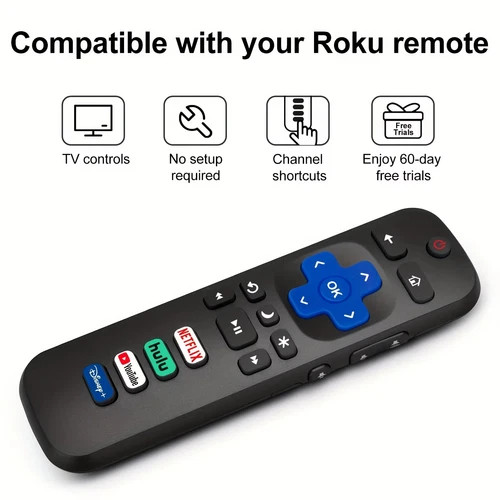 2-Pack New Replacement Remote For All Roku Smart TV TCL Hisense Onn Philips LG