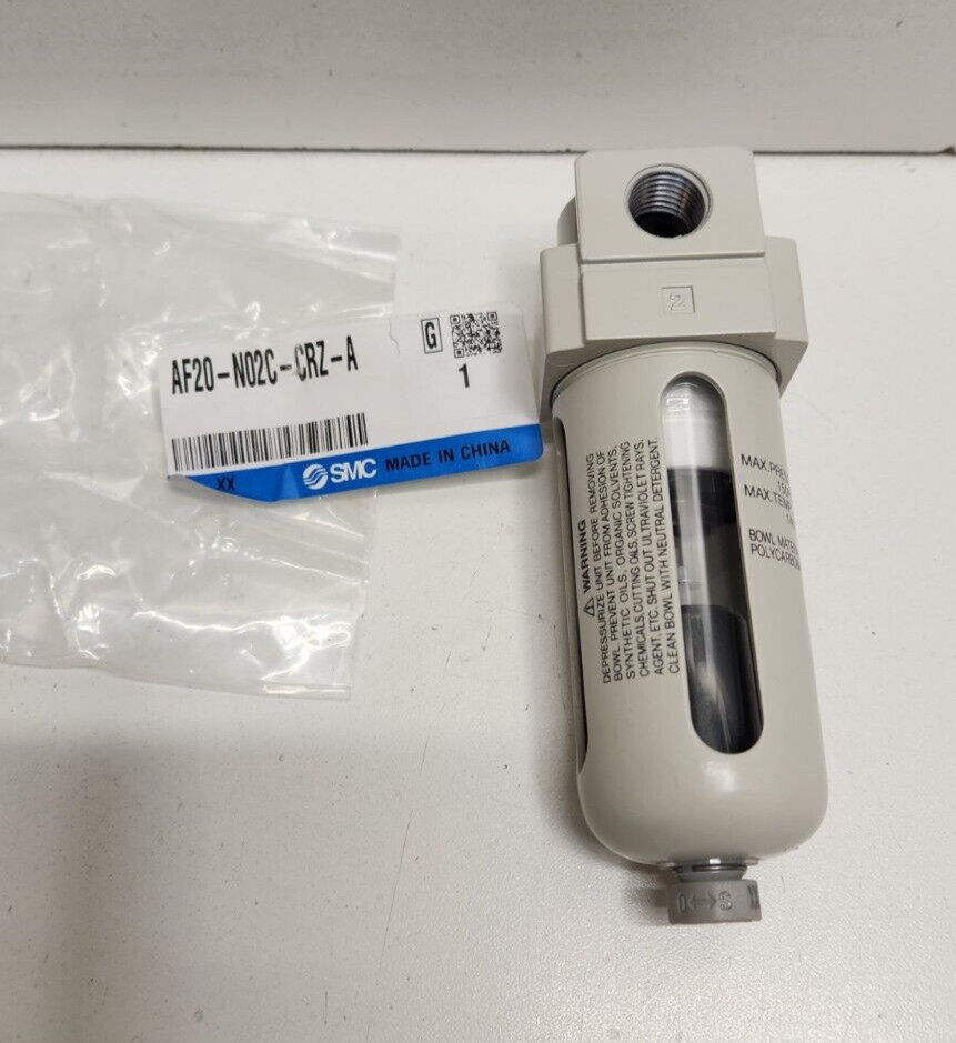 NEW OLD STOCK! SMC 1/4″ 150 PSI PNEUMATIC FILTER AF20-N02C-CRZ-A