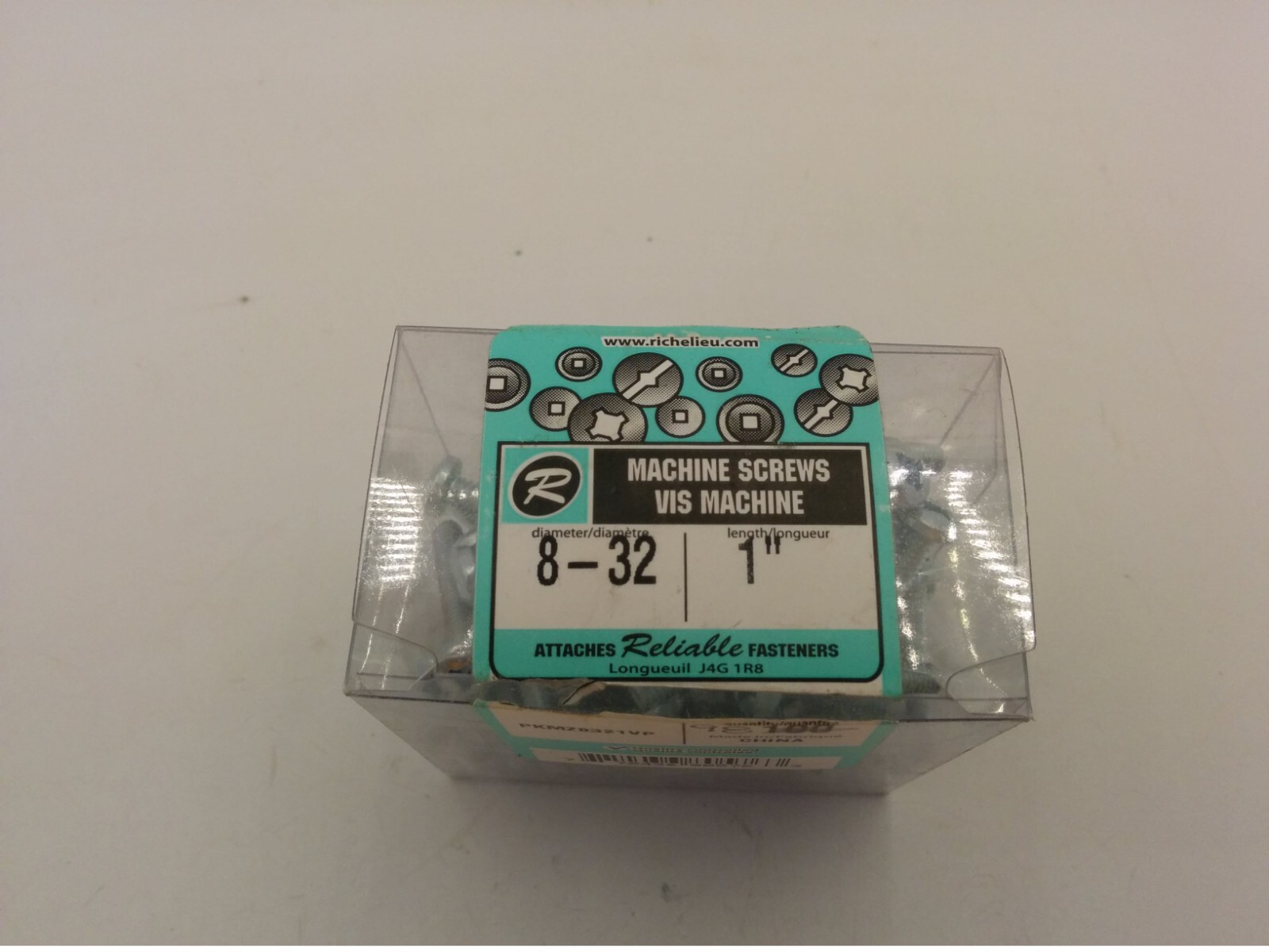 RELIABLE 8-32 MACHINE SCREWS, 1″ PANHEAD, BOX OF 98, NIB