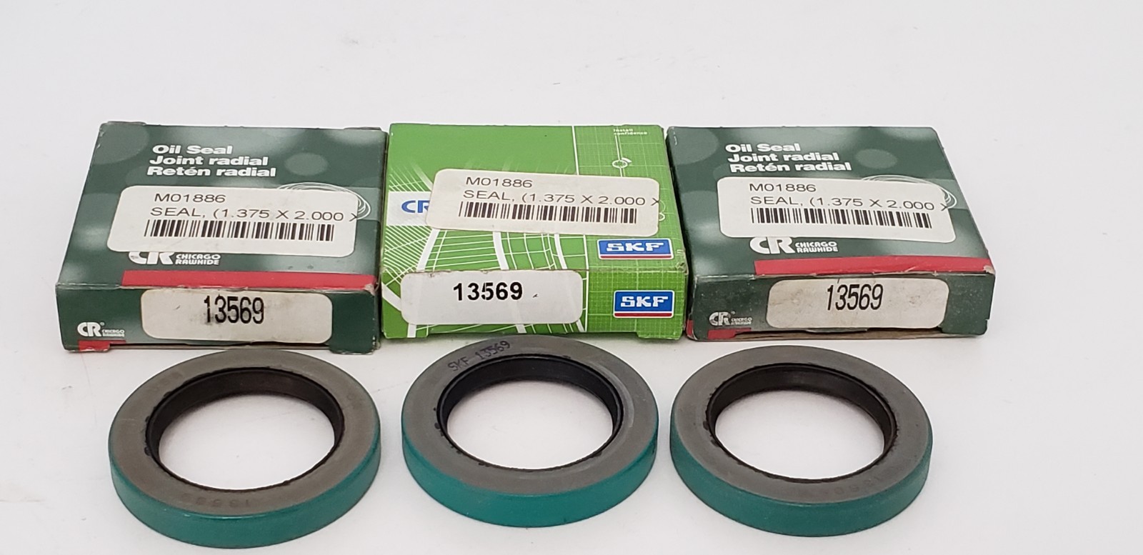 CHICAGO RAWHIDE/SKF 13569 OIL SEAL, 1.375 x 2.0 x 0.313″, CRWA1 (LOT OF 3) NIB