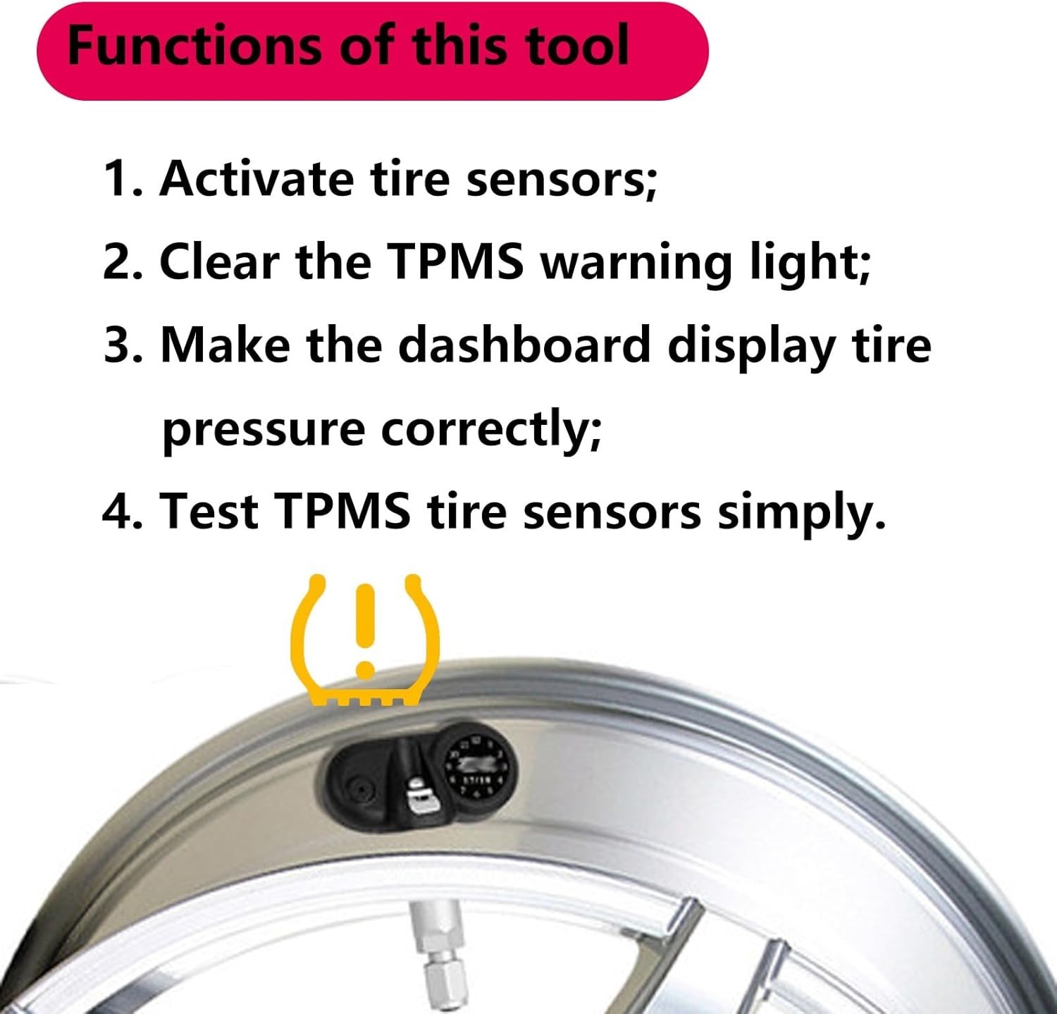 TPMS Relearn & Reset Tool for Chevy GM – Battery Included