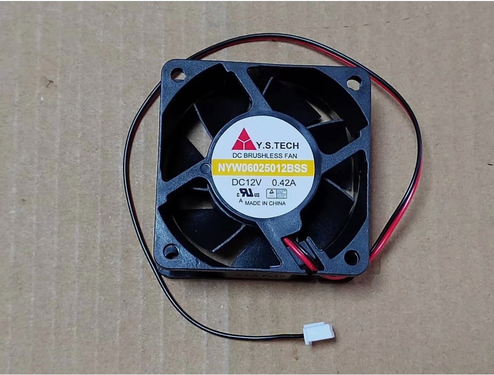 For Y.S.TECH 6025 NYW06025012BSS DC12V 0.42A 6CM 2pin cooling fan