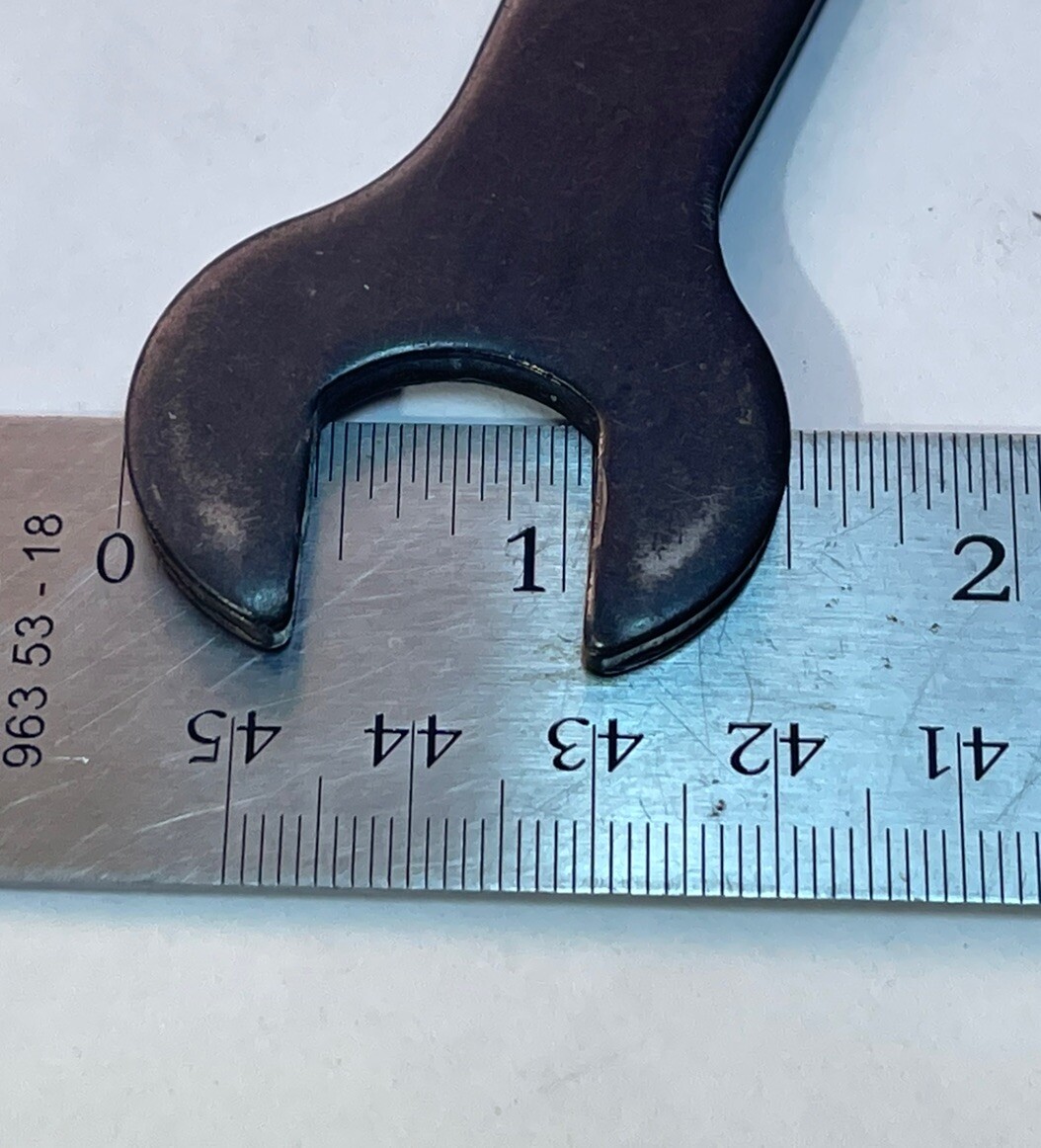 5/8” X 1/8” Angle Head Open Wrench 4” X 1-1/2”x1/8 AOL (25F42)