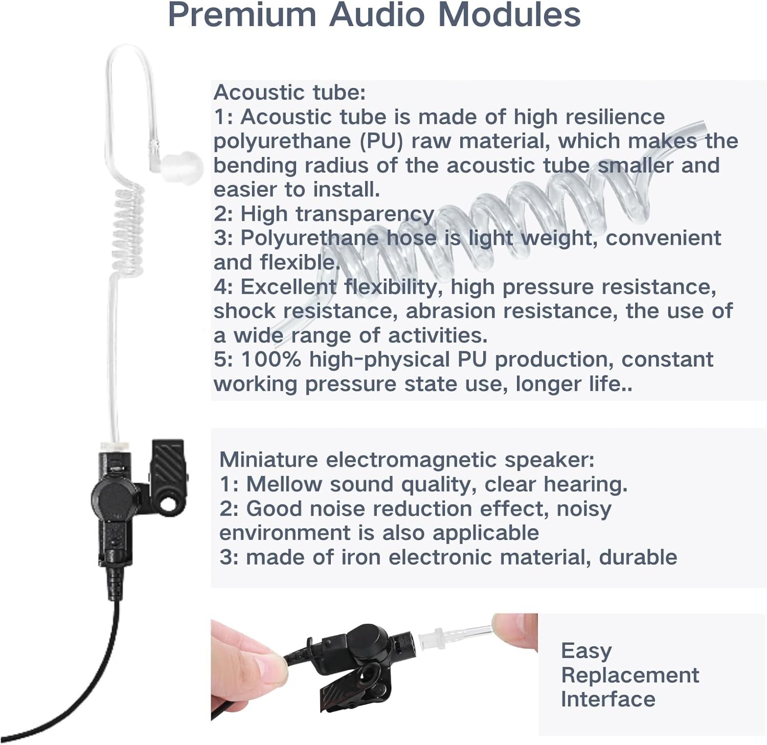 APX 6000 Earpiece XPR 7550e Headset Compatible for Motorola Radios APX 8000/7000