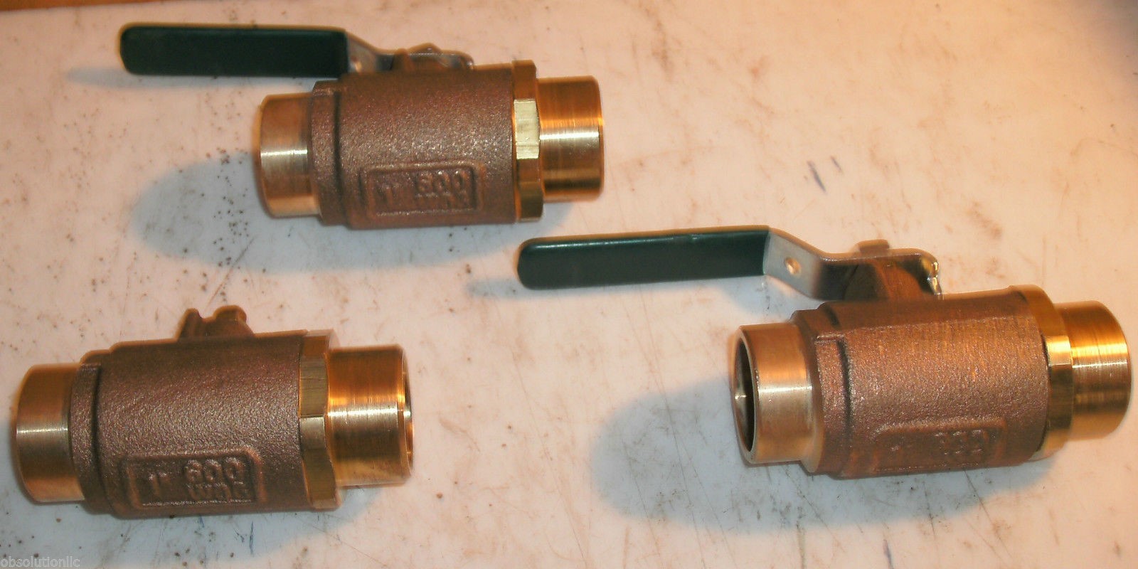 LOT OF 3 – WATTS 1″ 2-PIECE STANDARD PORT SWEAT BRASS BALL VALVE 600 WOG