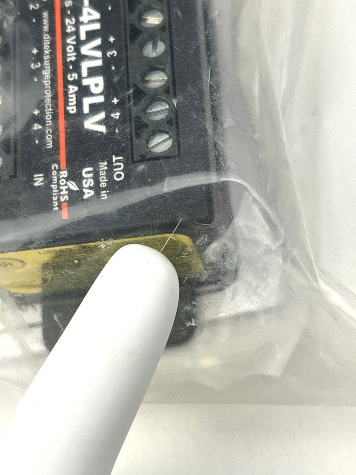 New Ditek DTK-4LVLPLV Surge Protector 4 Pair 30V 12-30 AWG Terminal Strip