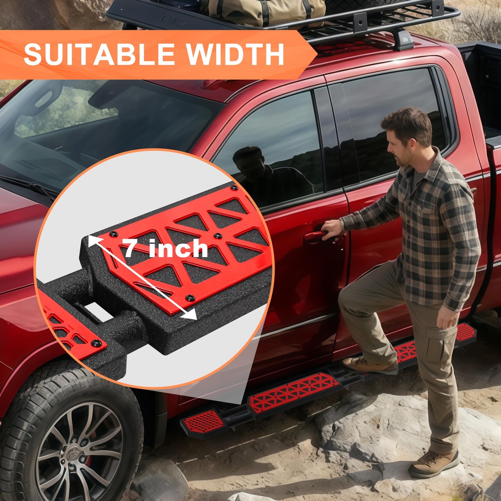Red Running Boards Fit for Dodge Ram 1500 2019-2025 2026 New Body Side Steps …
