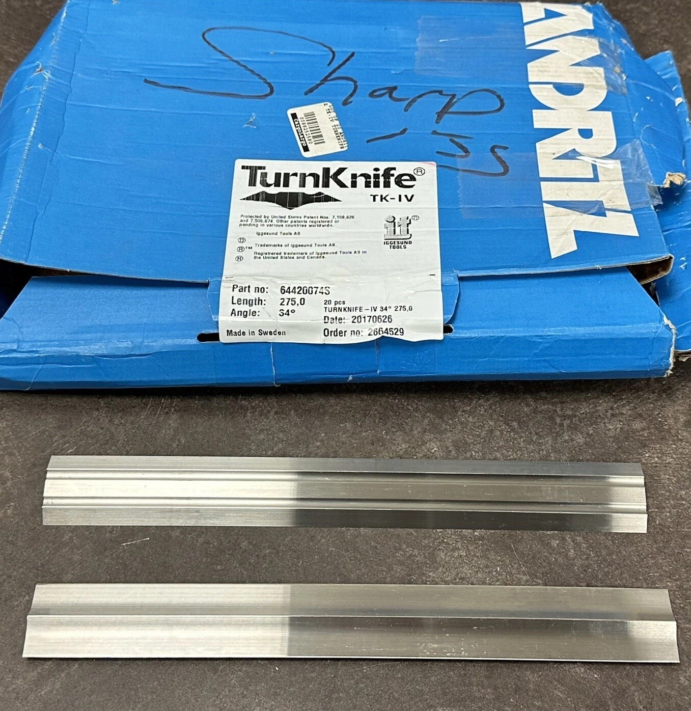 ANDRITZ TurnKnife TK-IV 64420074S Length: 275.0 Angle: 34 Degrees, 20-Piece!