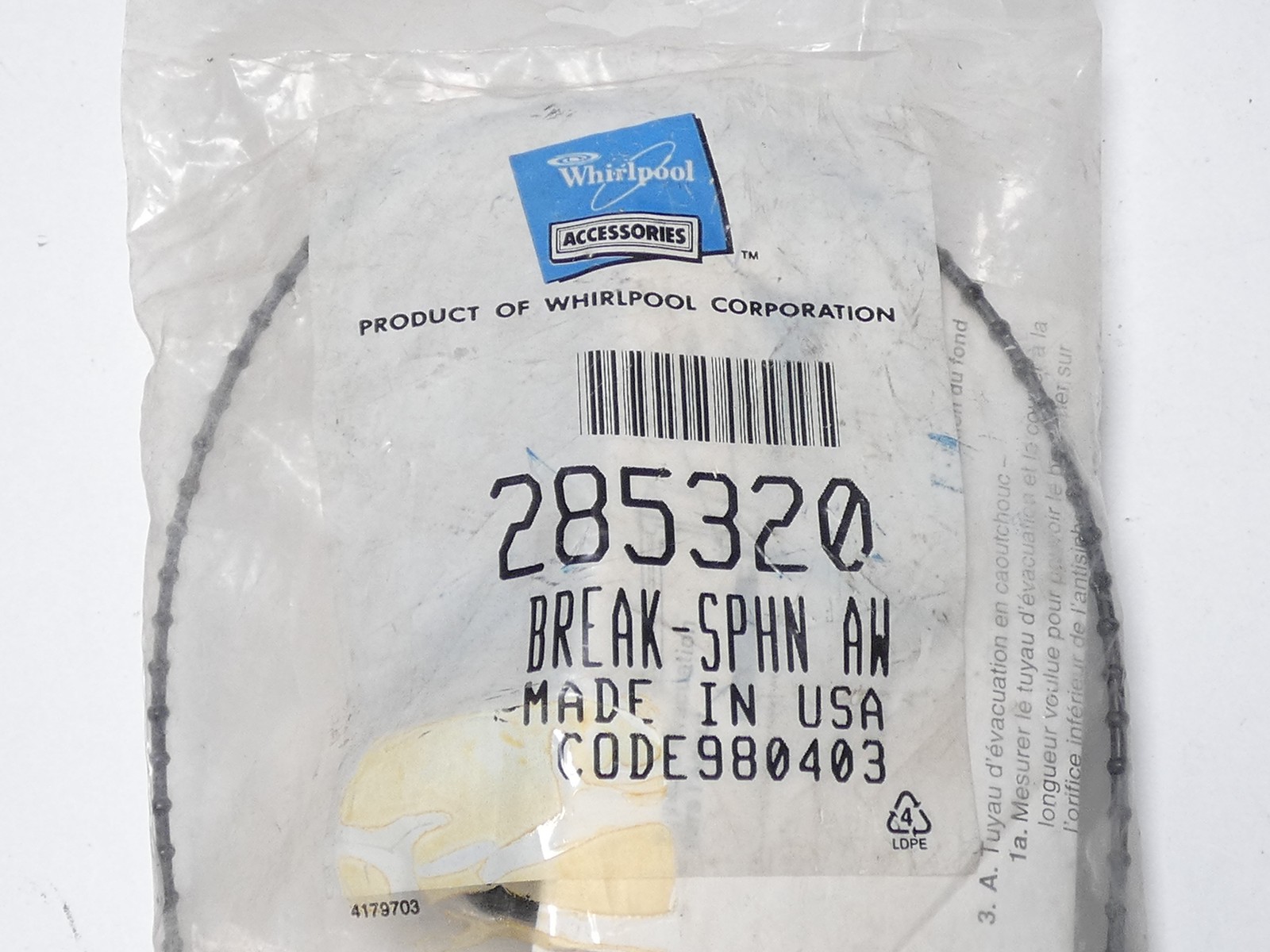 Whirlpool 285320 Washer Siphon Break Kit – NEW Surplus!